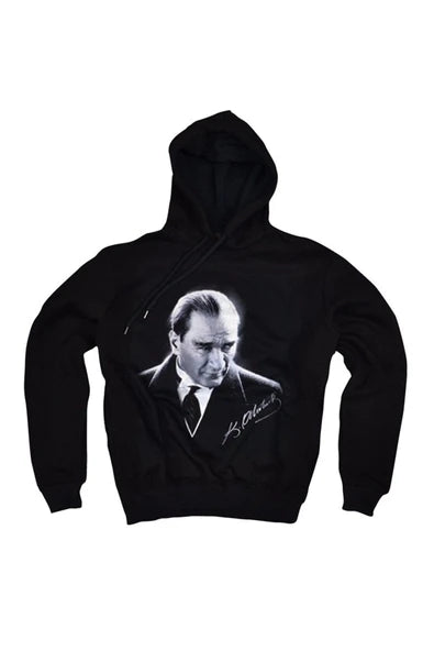 Fame Stoned baskılı siyah kapüşonlu sweatshirt