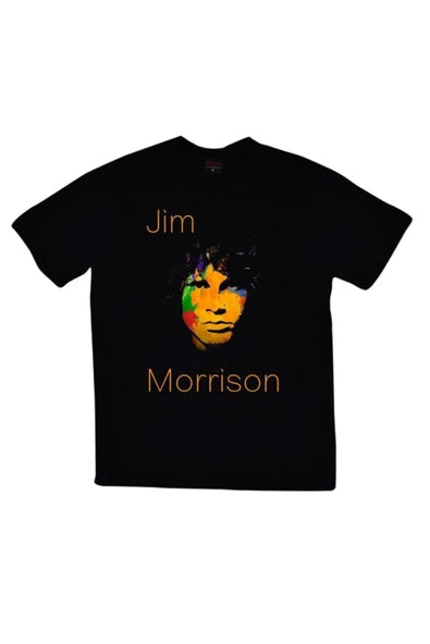fame-stoned The Doors Baskılı Unisex %100 Pamuk Siyah T-shirt