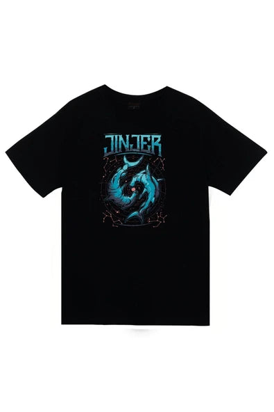 fame-stoned Jinjer Baskılı Unisex %100 Pamuk Siyah T-shirt