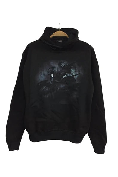 Fame Stoned baskılı siyah kapüşonlu sweatshirt