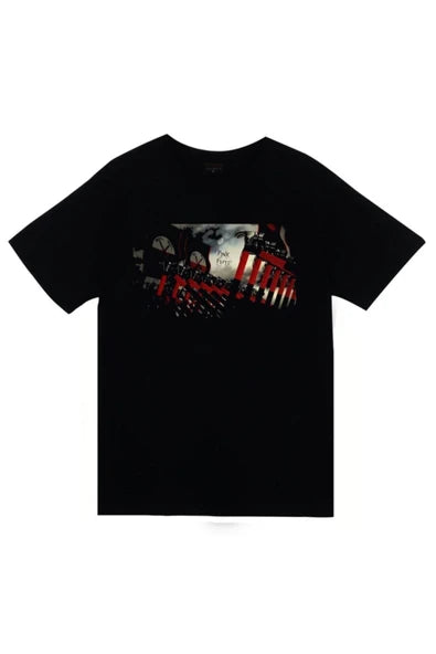 fame-stoned Pink Floyd Baskılı Unisex %100 Pamuk Siyah T-shirt