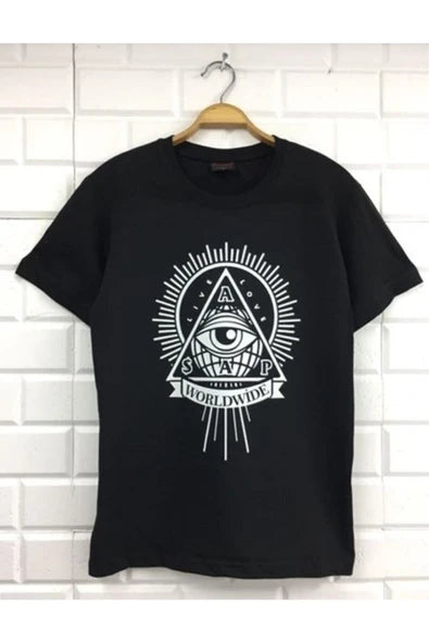 fame-stoned Unisex Siyah Asap Lıfe Baskılı T-shirt