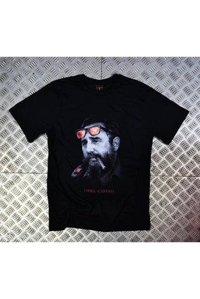 fame-stoned Fıdel Castro Baskılı T-shirt