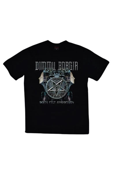 fame-stoned Dimmu Borgir Baskılı Unisex %100 Pamuk Siyah T-shirt