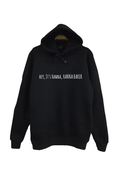 13 Reasons Why baskılı siyah kapüşonlu sweatshirt