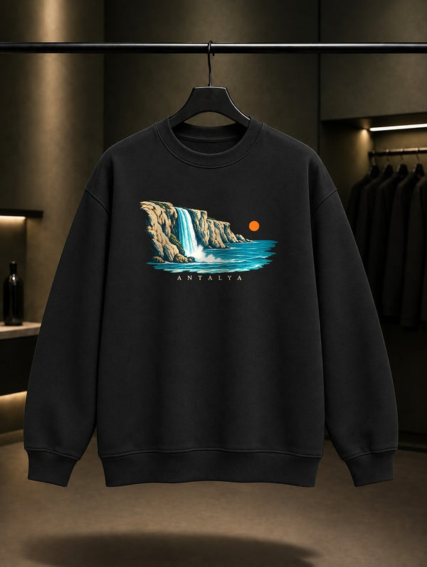 Antalya Düden Şelalesi Sweatshirt – Siyah