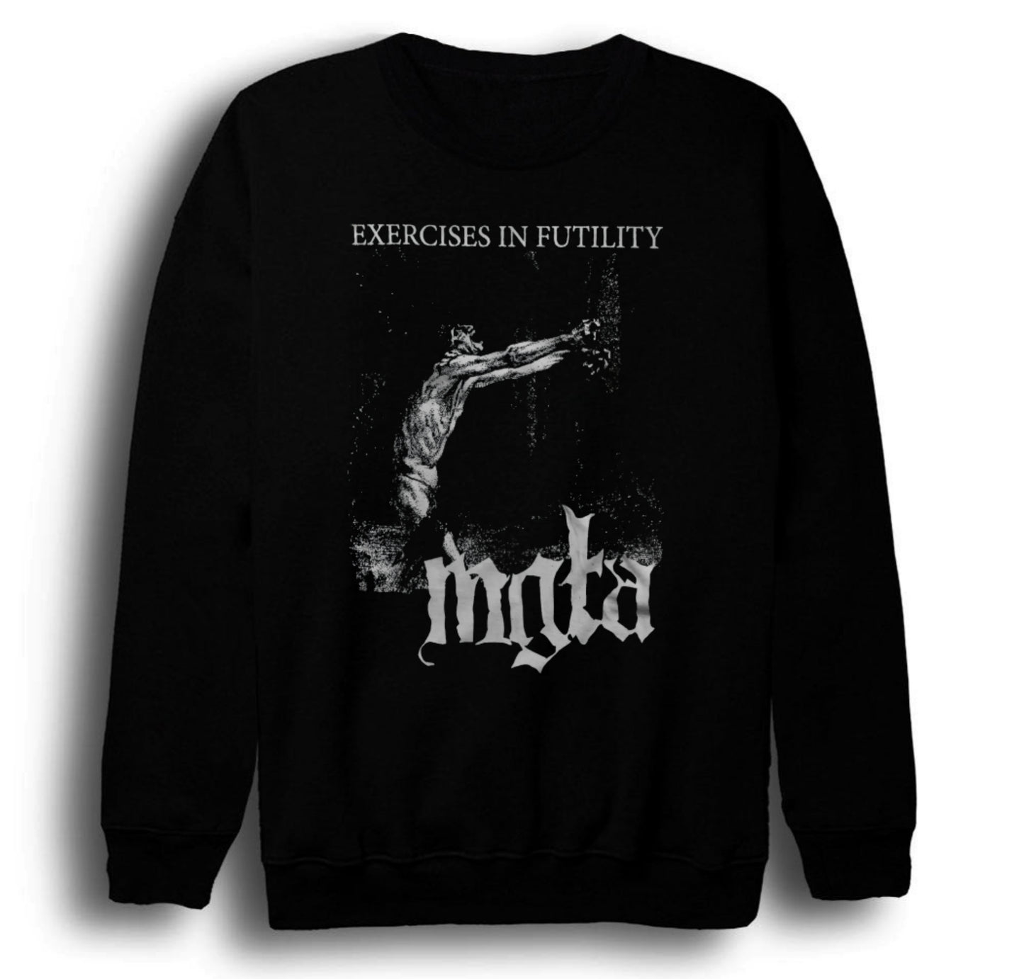 Mgła - Black Metal - Exercises in Futility Baskılı Unisex %100 Pamuk Bisiklet Yaka Siyah Sweatshirt