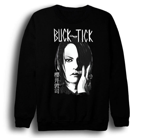 Buck Tick - Müzik Grubu - Atsushi Sakurai baskılı siyah sweatshirt
