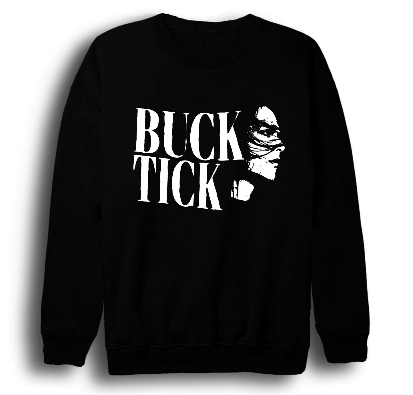 Buck Tick - Müzik Grubu - Atsushi Sakurai Baskılı Unisex %100 Pamuk Bisiklet Yaka Siyah Sweatshirt