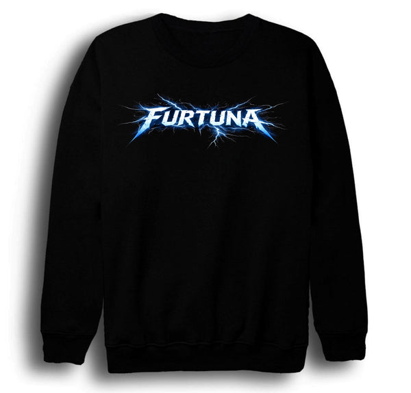 Furtuna - Şimşek baskılı siyah sweatshirt