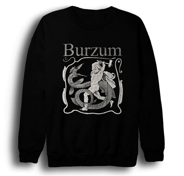 Burzum baskılı siyah sweatshirt