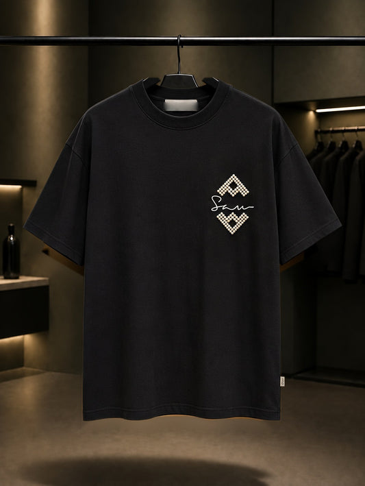 Serenity Oversize Tişört – Siyah ön