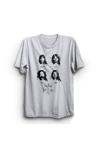 fame-stoned Pink Floyd Baskılı Unisex %100 Pamuk Beyaz T-shirt