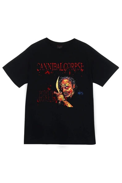 fame-stoned Cannibal Corpse Baskılı Unisex %100 Pamuk Siyah T-shirt