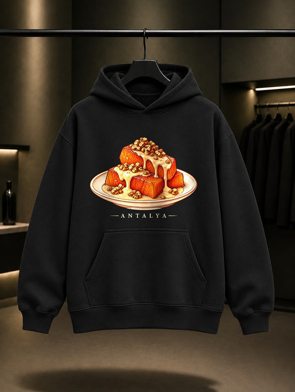 Antalya Kabak Tatlısı Kapüşonlu Sweatshirt – Siyah
