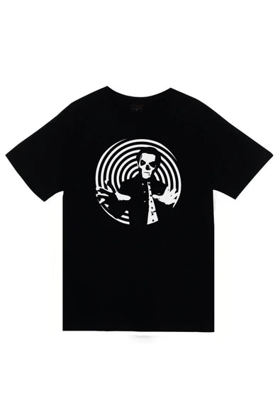 fame-stoned Ghost Baskılı Unisex %100 Pamuk Siyah T-shirt