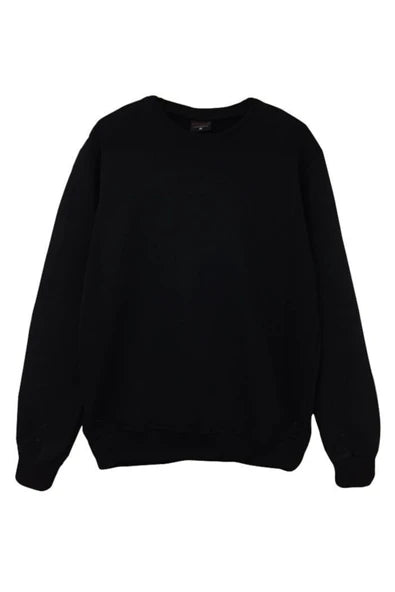 Düz Sweatshırt baskılı siyah sweatshirt