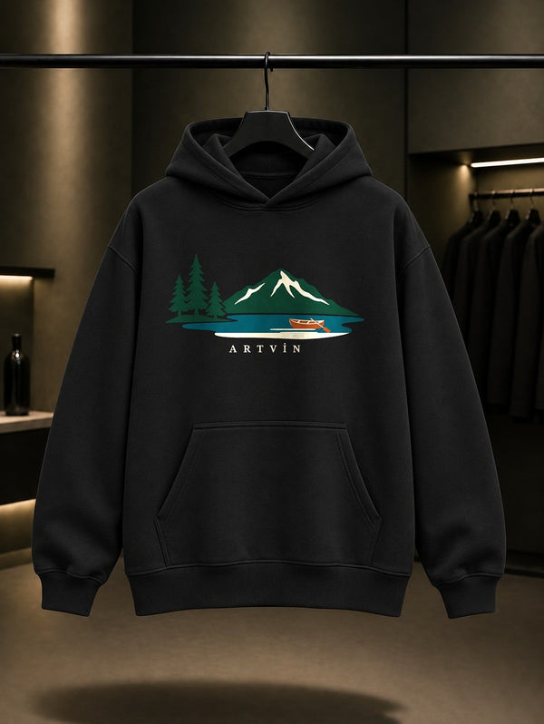 Artvin Borçka Karagöl Kapüşonlu Sweatshirt – Siyah