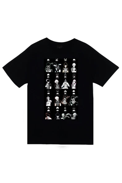 fame-stoned Blue Lock Anime Baskılı Unisex %100 Pamuk Siyah T-shirt