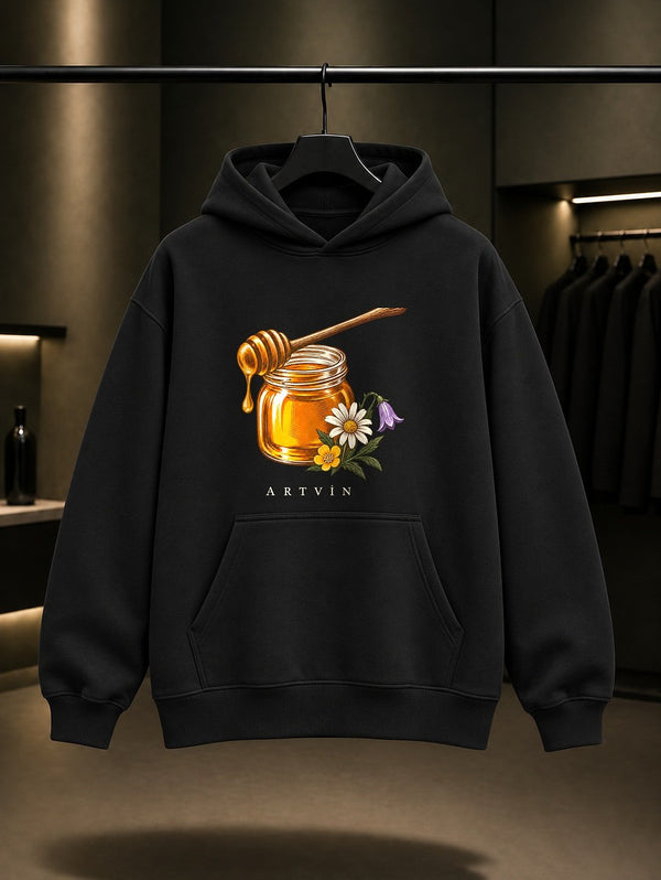 Artvin Balı Kapüşonlu Sweatshirt – Siyah