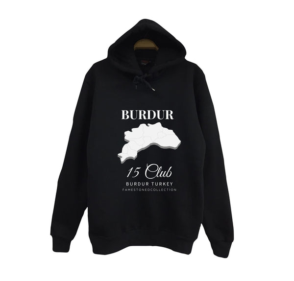 Burdur - 15 - Salda - Sagalassos - Lavanta baskılı siyah kapüşonlu sweatshirt