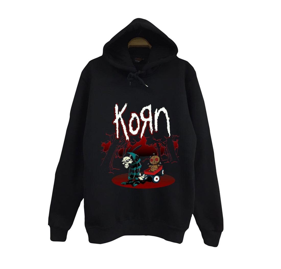 Korn - Issues - Albüm El arabasında bez bebek baskılı siyah kapüşonlu sweatshirt
