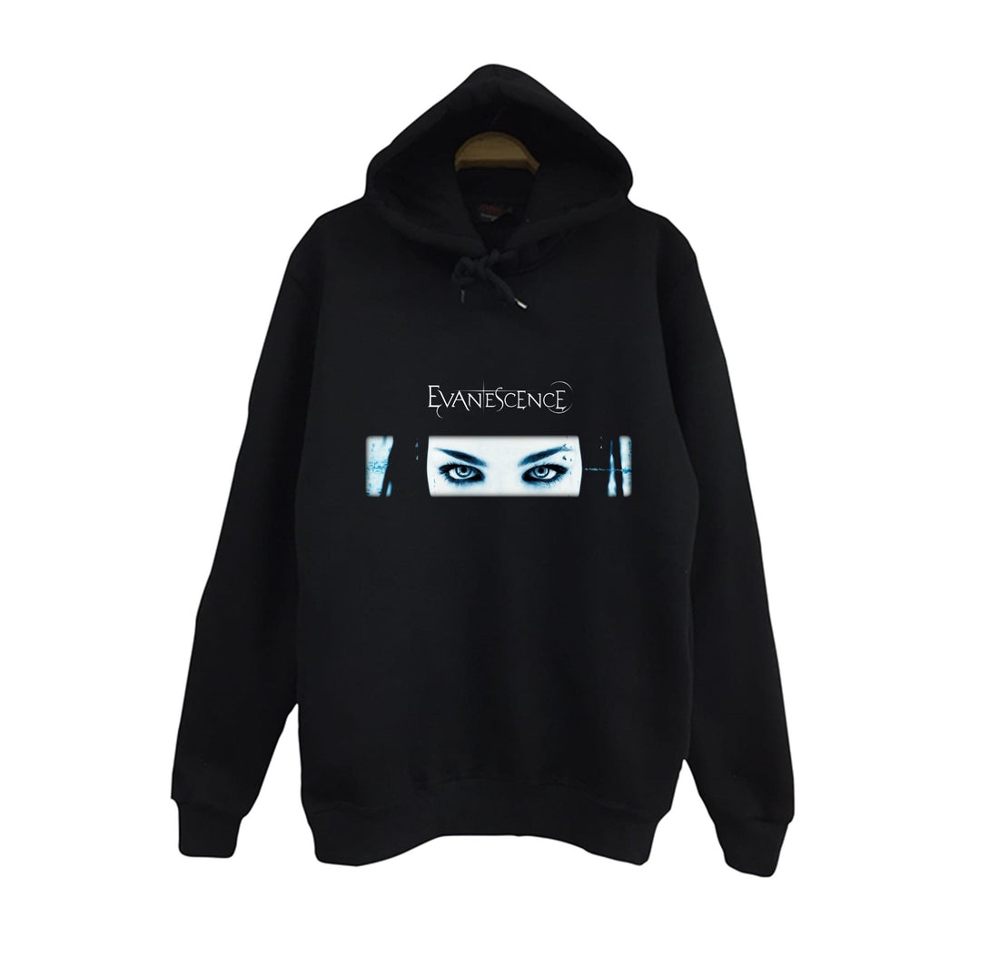 Evanescence baskılı siyah kapüşonlu sweatshirt