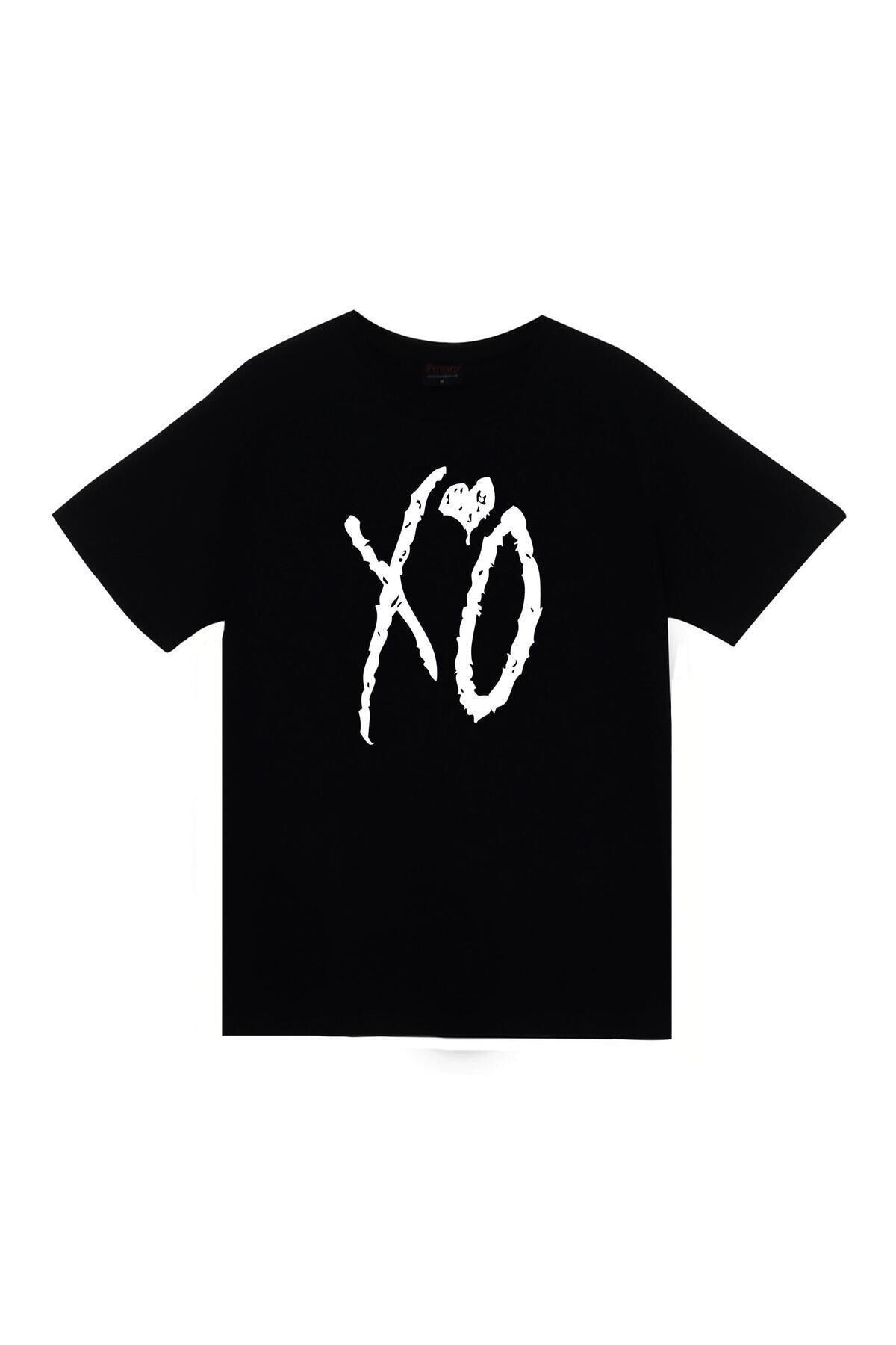 The Weeknd Starboy Baskılı Unisex %100 Pamuk Siyah T-shirt
