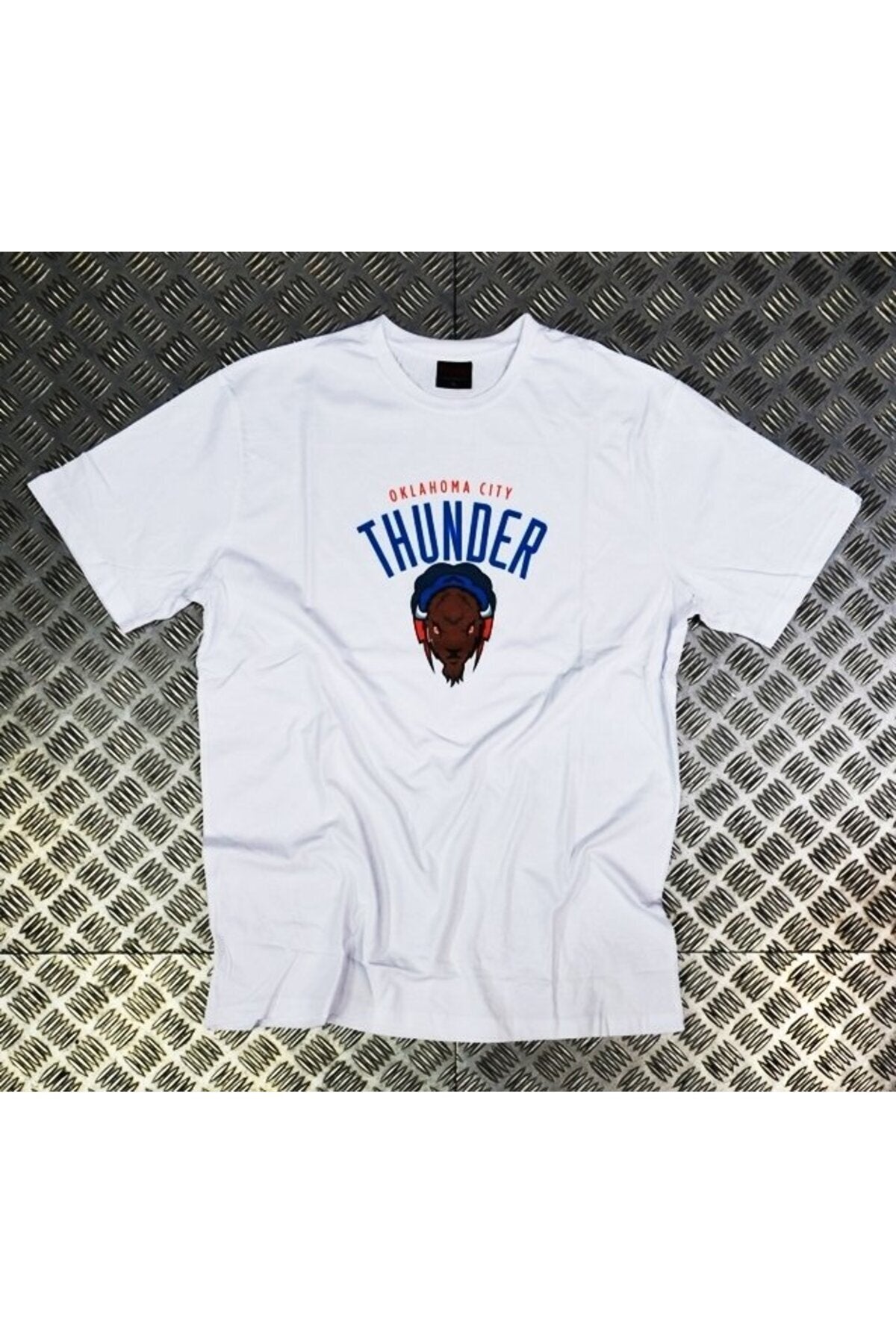 Oklahoma Cıty Thunder Baskılı Unisex %100 Pamuk Beyaz T-shirt