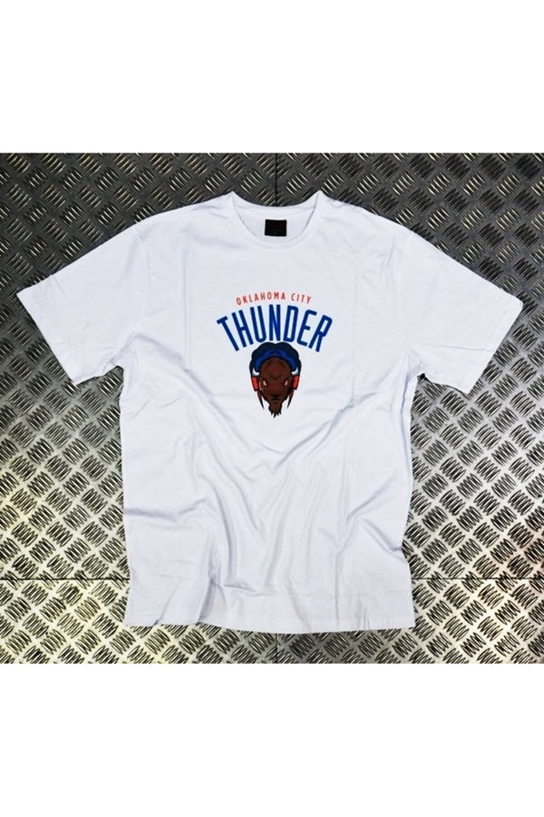 Oklahoma Cıty Thunder baskılı beyaz tişört