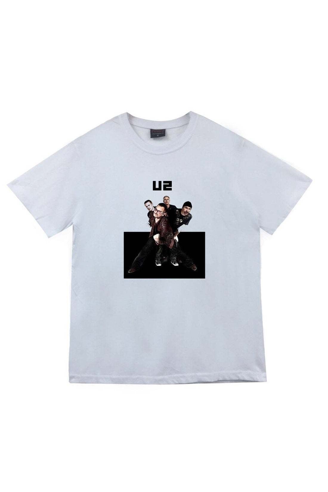 U2 baskılı beyaz tişört