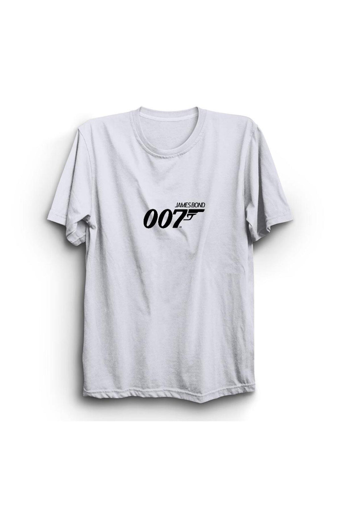 007 James Bond baskılı beyaz tişört
