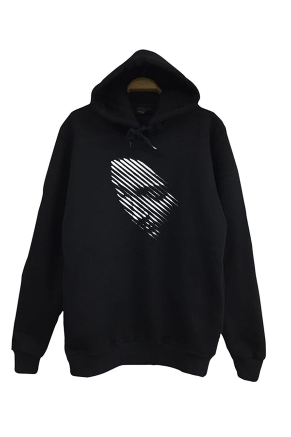 Fame Stoned baskılı siyah kapüşonlu sweatshirt
