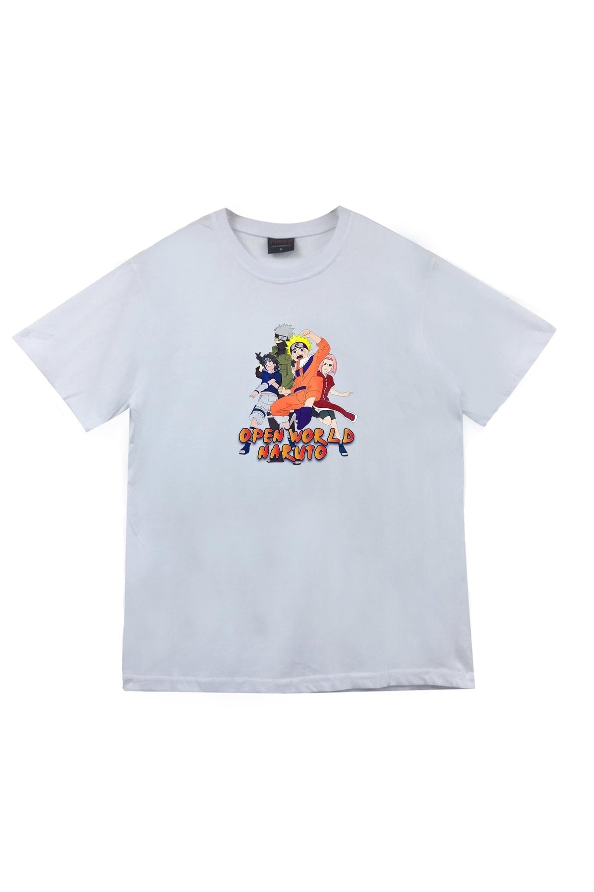Naruto Anime Baskılı Unisex %100 Pamuk Beyaz T-shirt