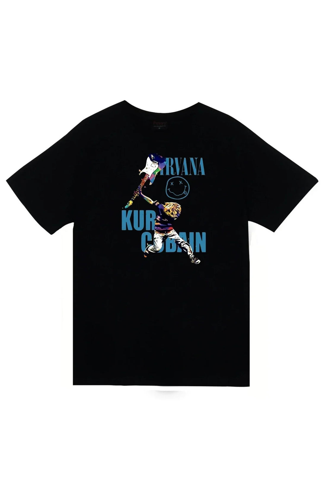 Nirvana - Kurt Cobain baskılı siyah tişört
