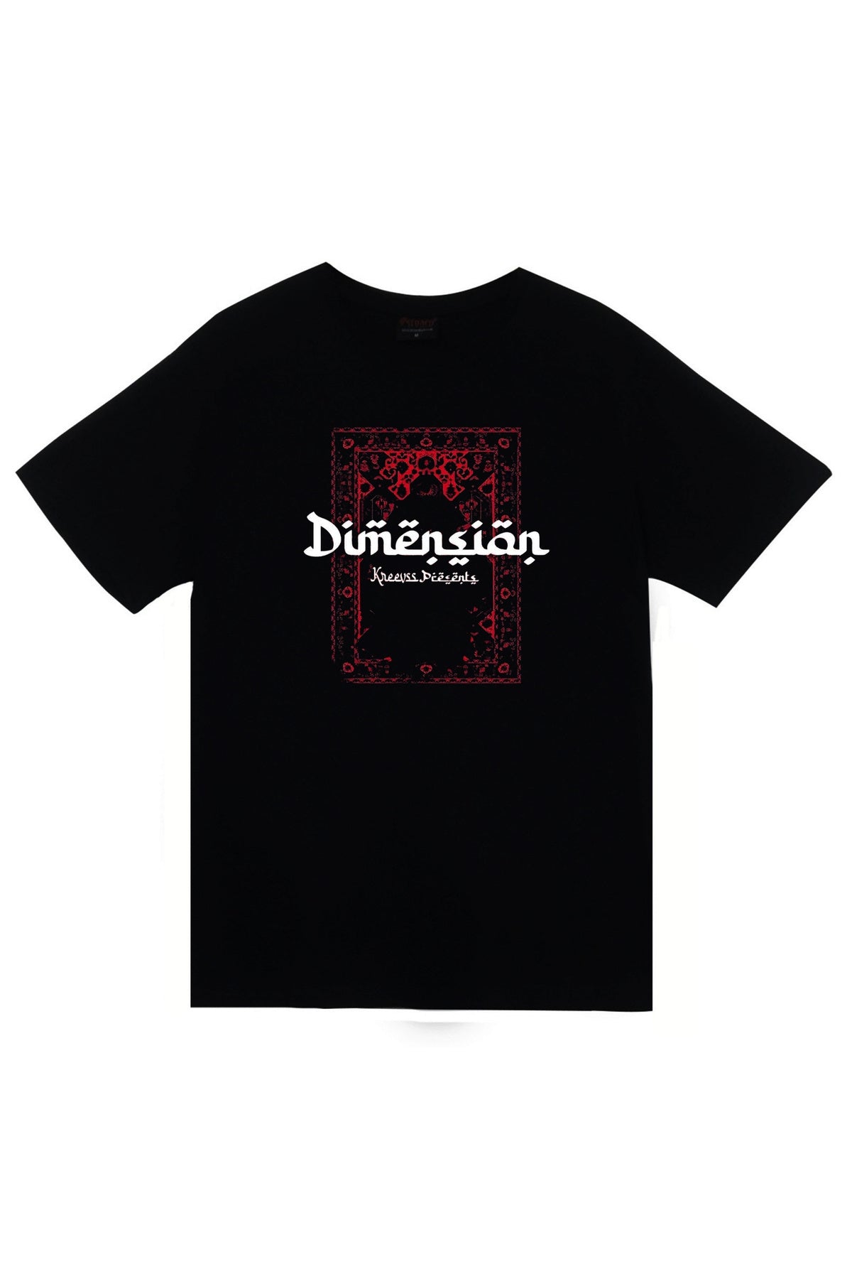 Dimension - Halı - Motif Baskılı Unisex %100 Pamuk Siyah T-shirt