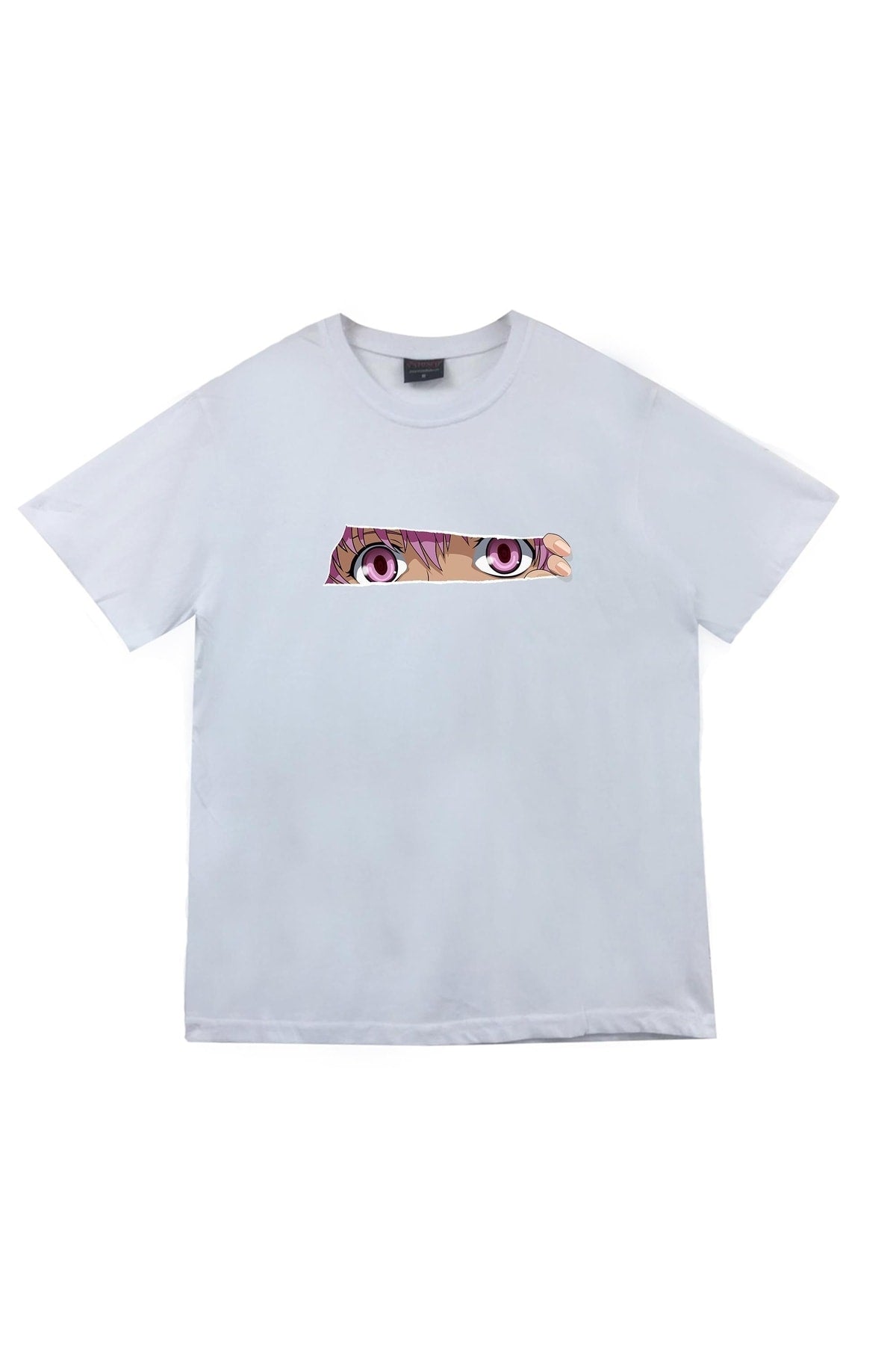 Mirai Nikki Anime Baskılı Unisex %100 Pamuk Beyaz T-shirt