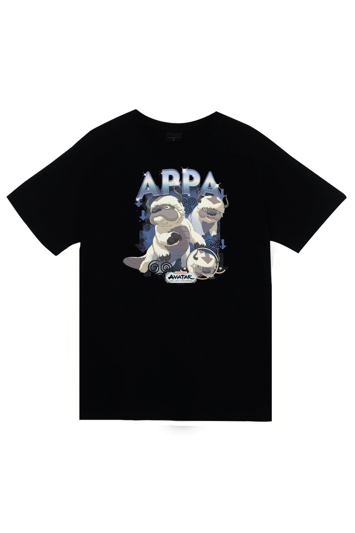 Avatar The Last Airbender Appa Baskılı %100 Pamuk Unisex Siyah T-Shirt