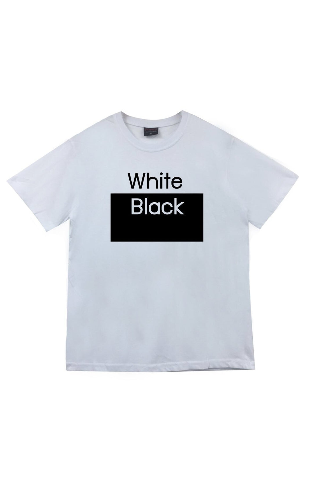 Unisex Beyaz Off White Black ve kelimeleriyle baskılı beyaz tişört