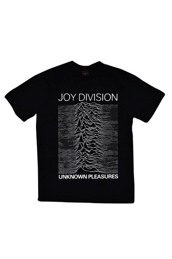 Joy Division Unknown Pleasures baskılı siyah tişört
