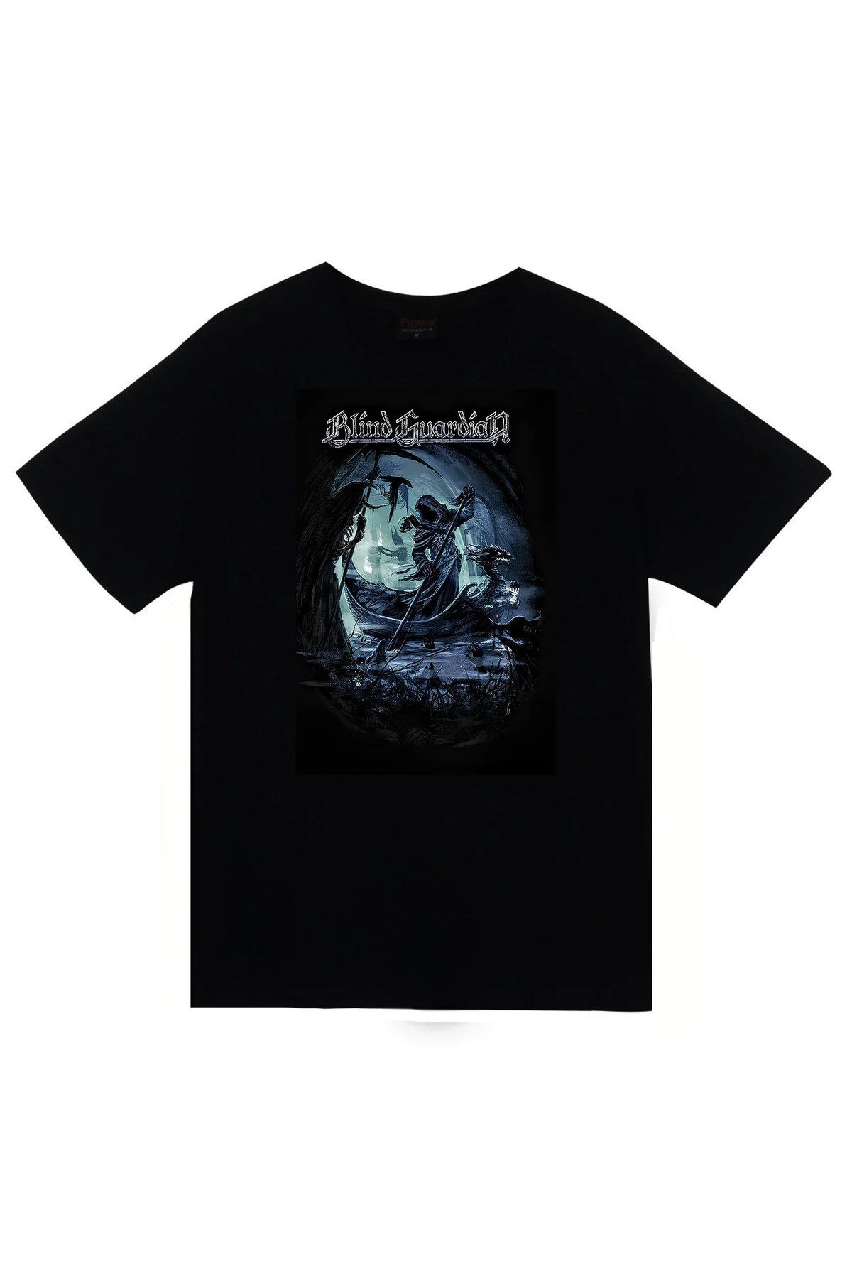 Blind Guardian Müzik, Metal Grubu Baskılı Unisex %100 Pamuk Siyah T-shirt
