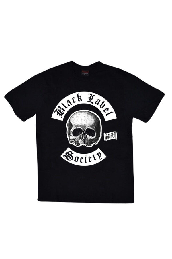Unisex Siyah Black Label Society baskılı siyah tişört