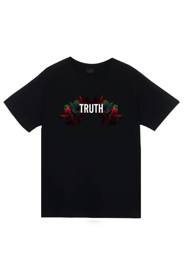Truth yazi baskılı siyah tişört