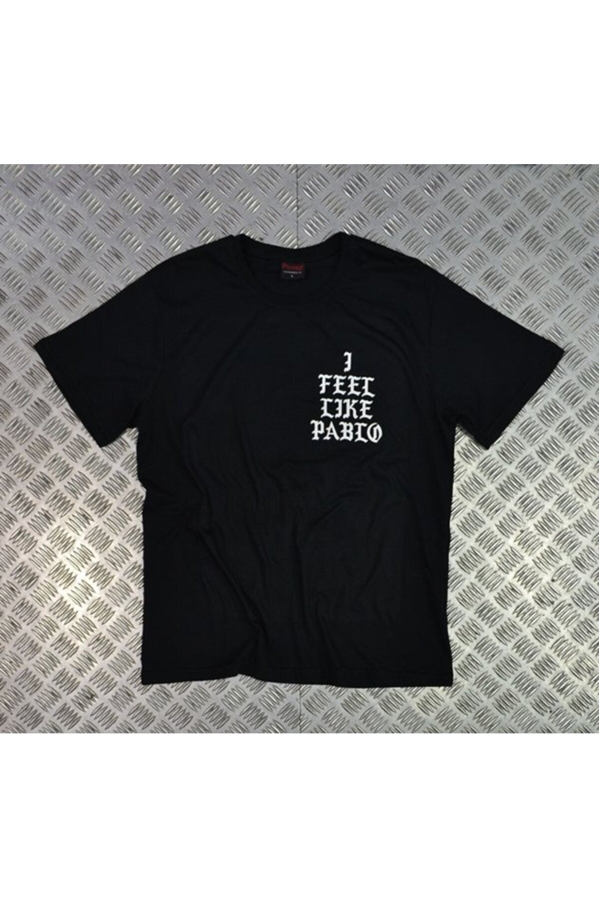 I Feel Like Pablo Baskılı Unisex %100 Pamuk Siyah T-shirt