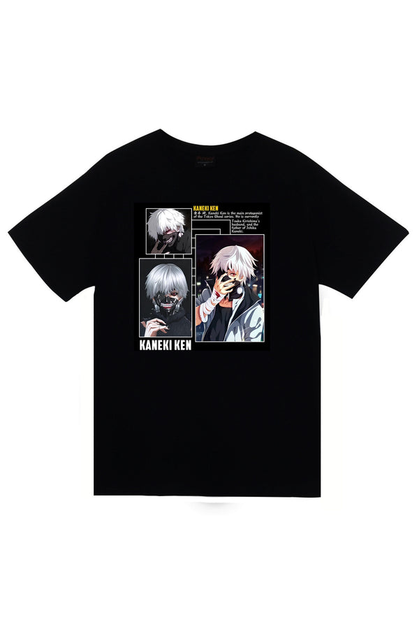 Tokyo Ghoul Kaneki Ken baskılı siyah tişört