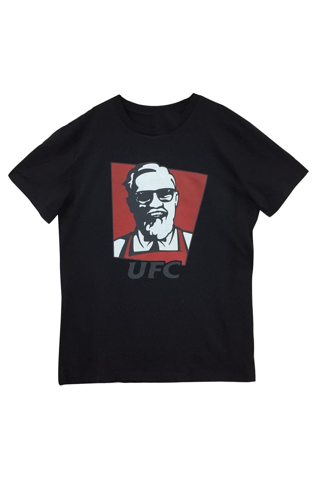 Ufc logo parodisi baskılı siyah tişört