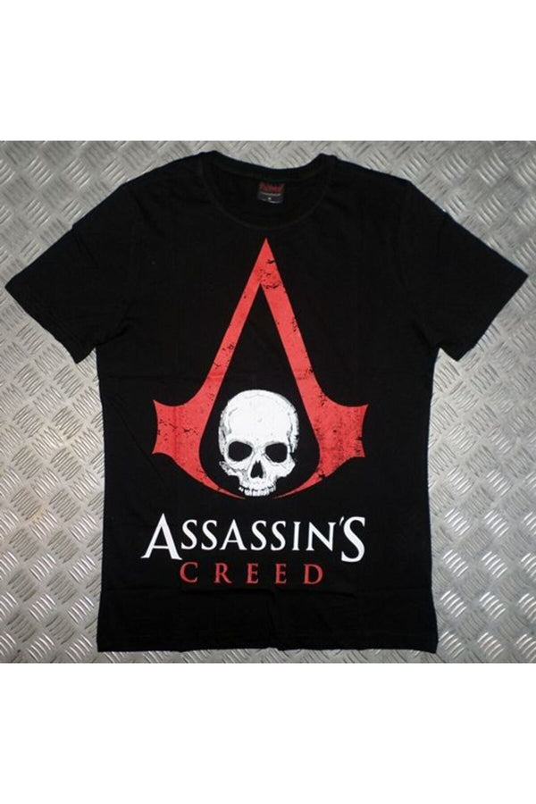 Assassın's Cread Logo baskılı siyah tişört