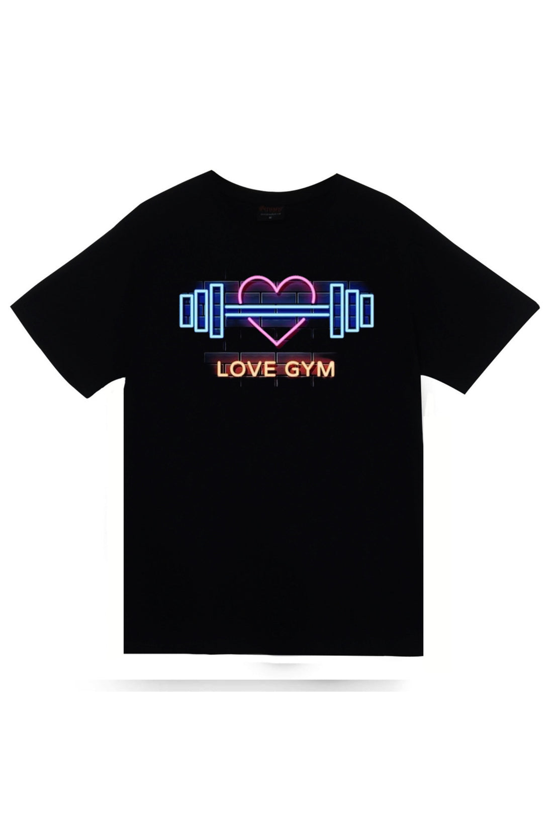 Gym, Fitness, Vucüt Geliştirme, Body Building, Love Gym Baskılı Unisex %100 Pamuk Tişört – Siyah