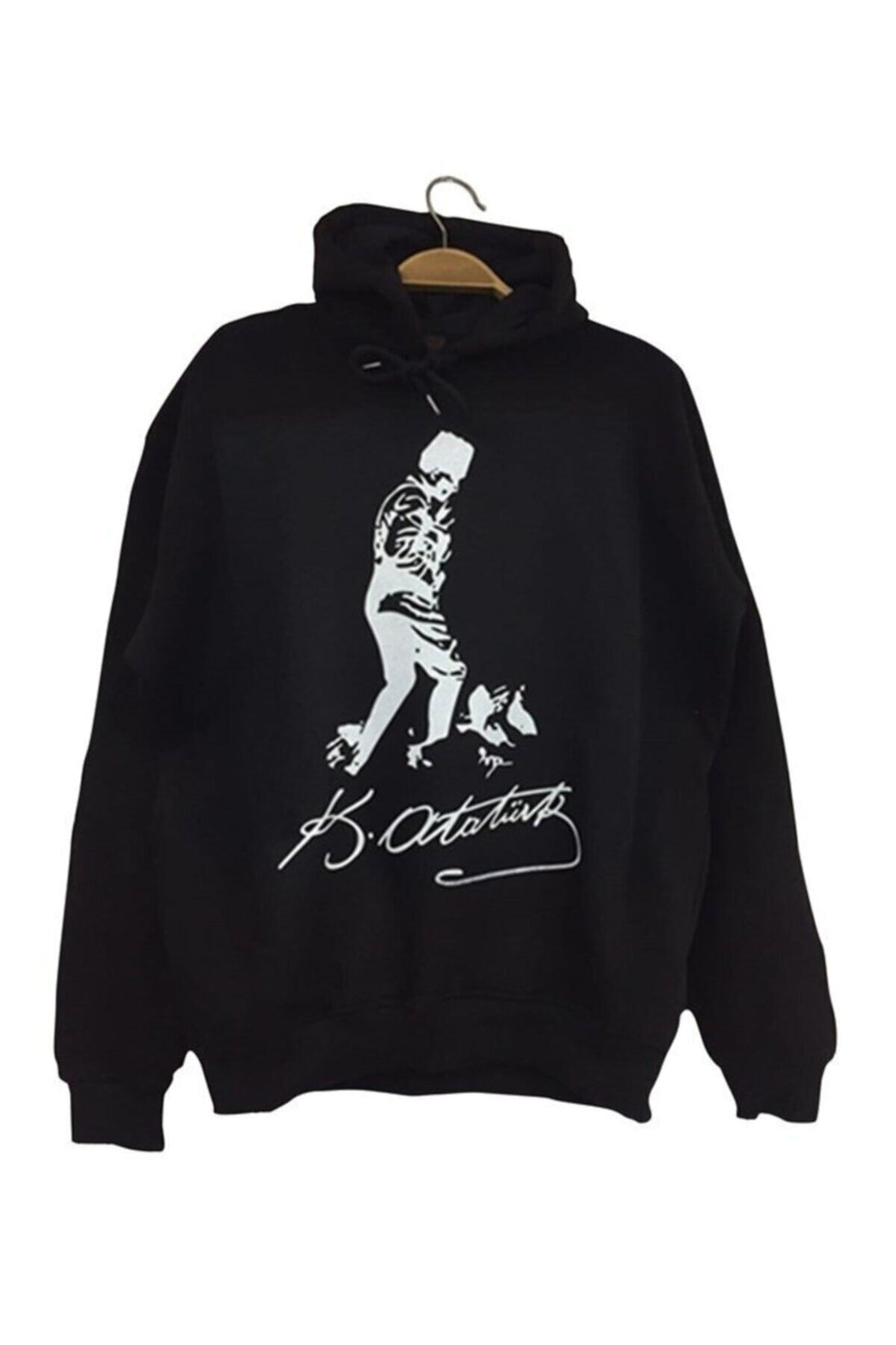 Mustafa Kemal Atatürk Baskılı Unisex %100 Pamuk Sweatshirt – Siyah