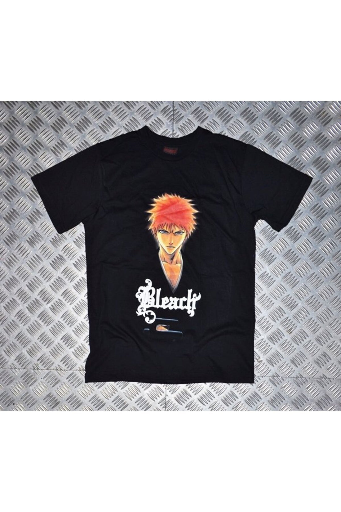Siyah Bleach baskılı siyah tişört